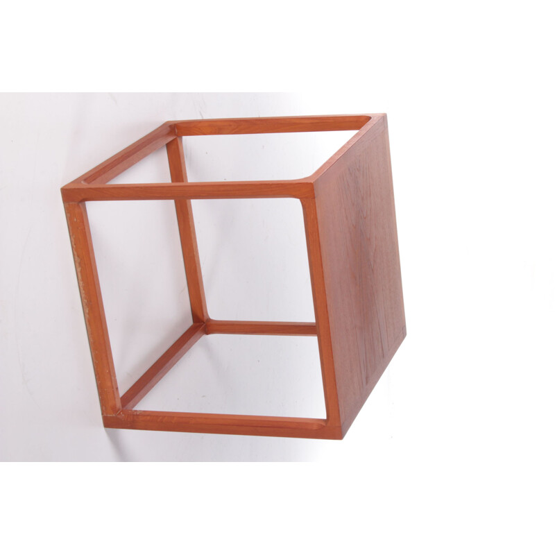 Vintage cube side table by Aksel Kjersgaard, Denmark 1950s