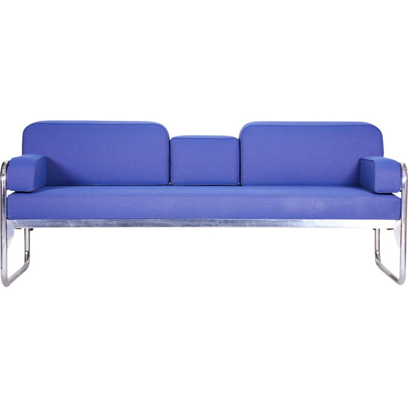 Sofá azul vintage de la Bauhaus, 1930