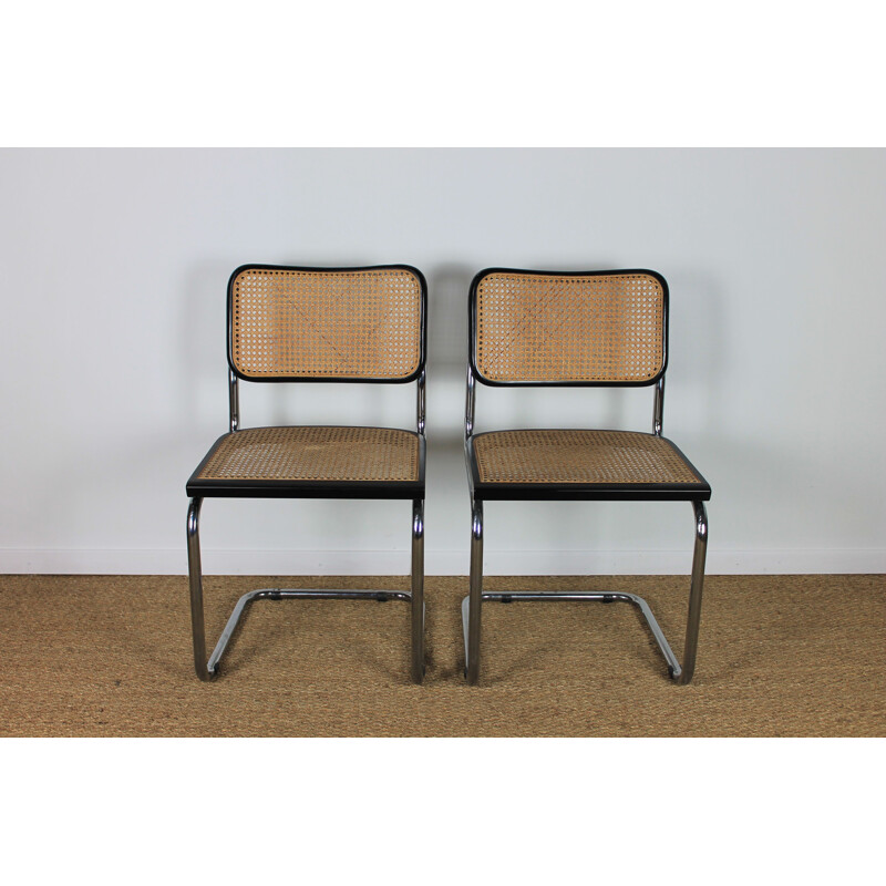 Pair of vintage Cesca B32 chairs by Marcel Breuer, 1990