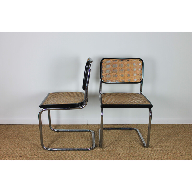 Pair of vintage Cesca B32 chairs by Marcel Breuer, 1990