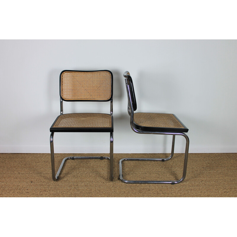 Pair of vintage Cesca B32 chairs by Marcel Breuer, 1990