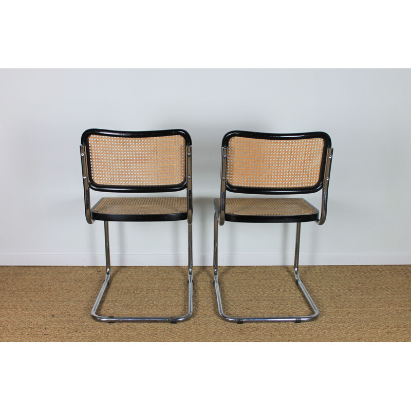 Pair of vintage Cesca B32 chairs by Marcel Breuer, 1990