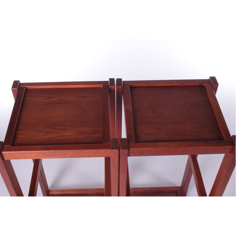 Pair of vintage teak plant tables by Per Buhl Jörgensen, 1960s