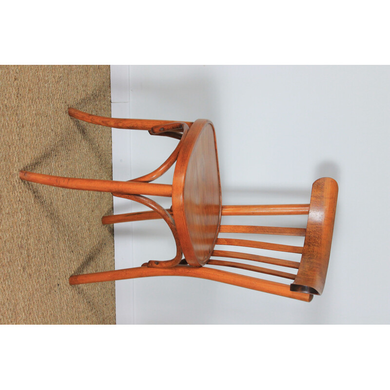 Set of 6 vintage beechwood bistro chairs, 1960