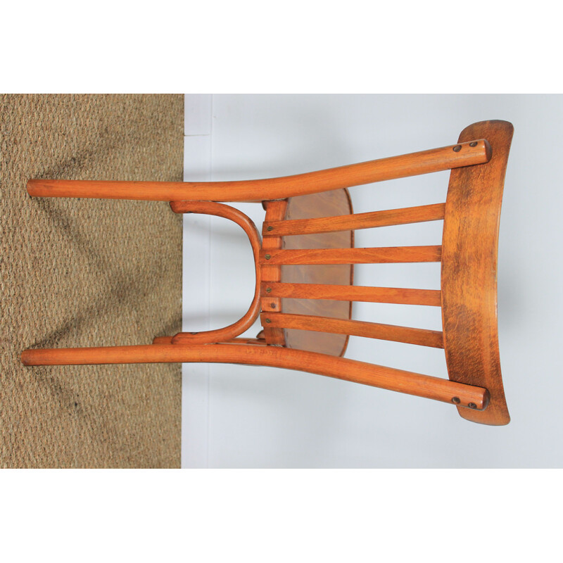 Set of 6 vintage beechwood bistro chairs, 1960