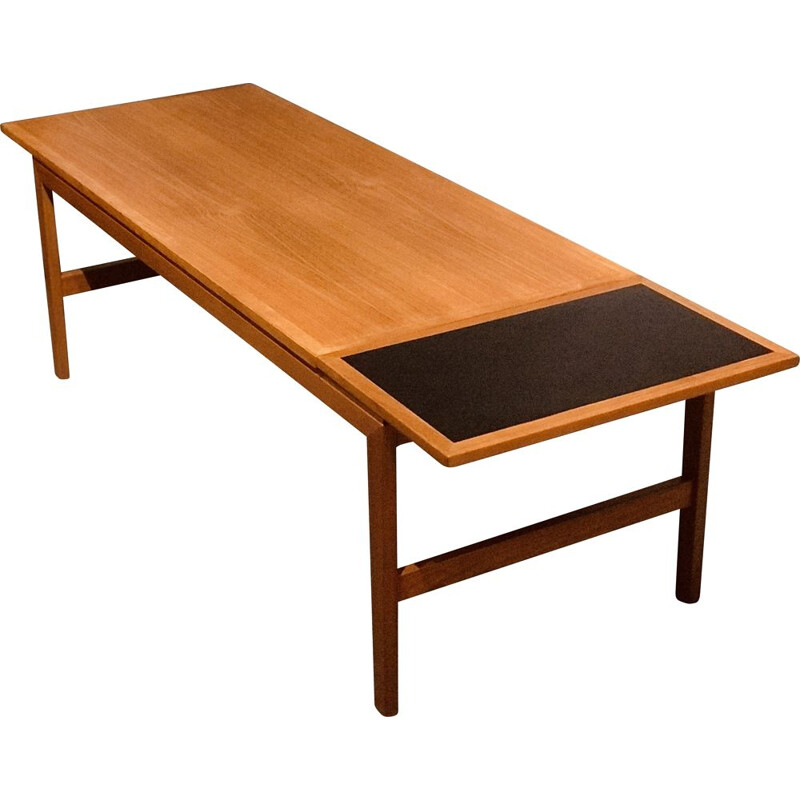 Vintage teak and black melamine coffee table