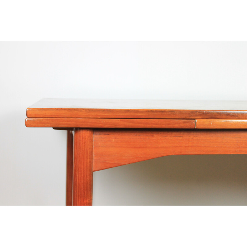 Scandinavian vintage teak extension table, 1980-1990