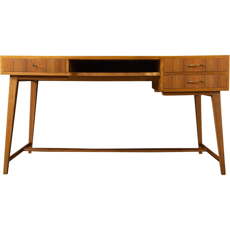 Vintage walnut desk by Georg Satink for Wk Möbel, Germany 1950s