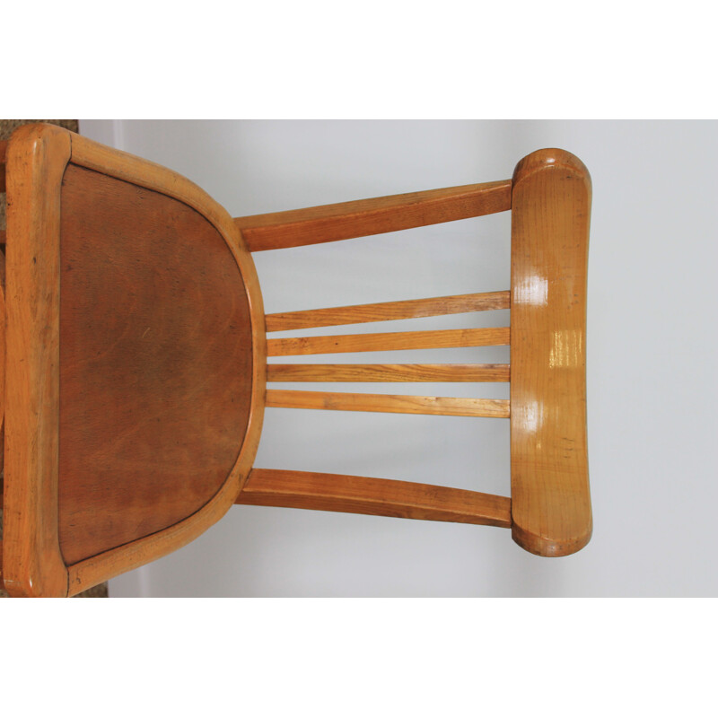 Set of 4 vintage bistro chairs in beechwood, 1970-1980