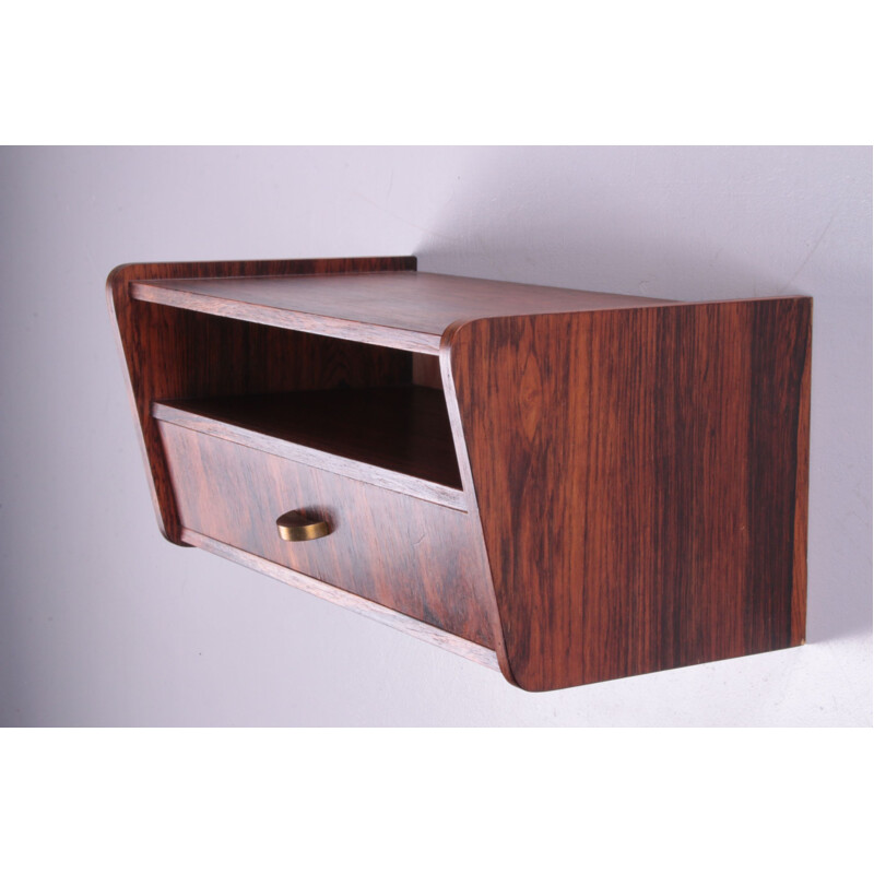 Vintage rosewood floating night stand, Denmark 1960s