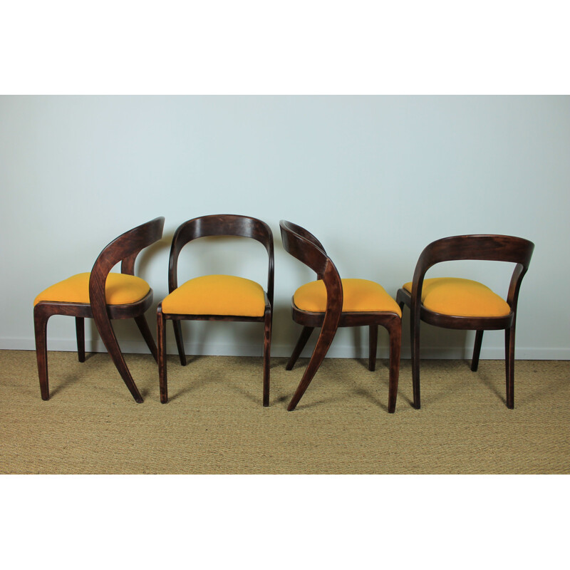 Set of 4 Baumann Gondole vintage chairs, 1970-1980