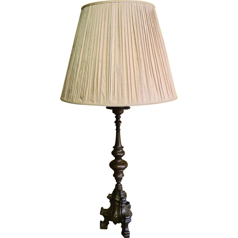 Lampada da tavolo vintage in bronzo