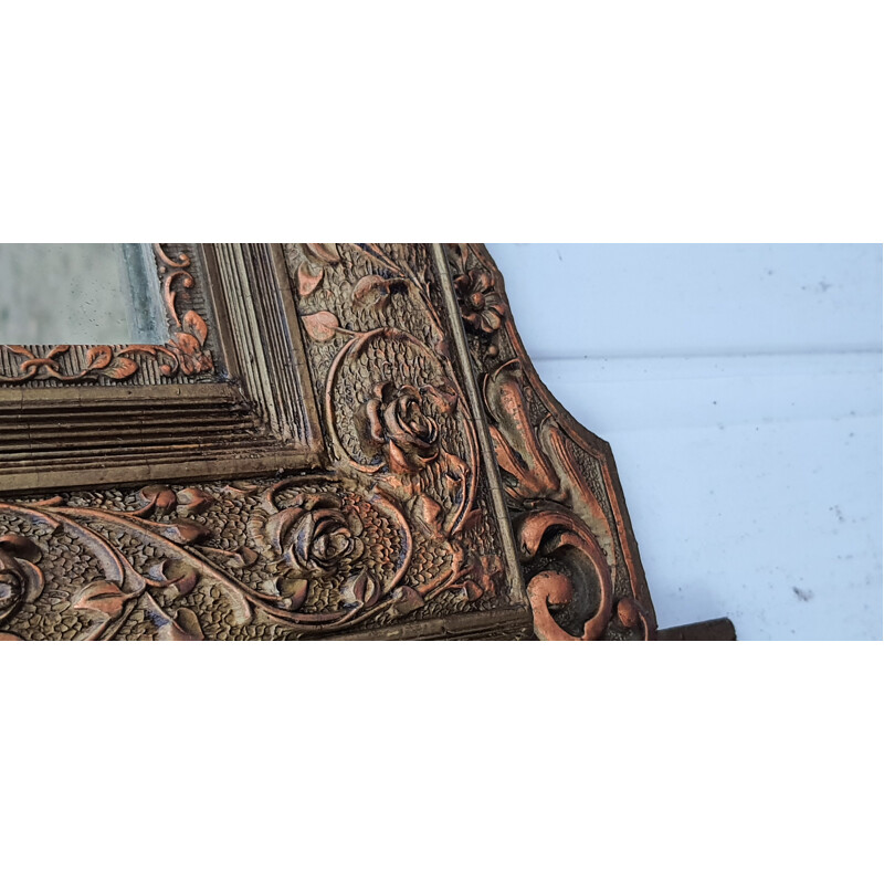 Vintage mirror in wood and gilded staff