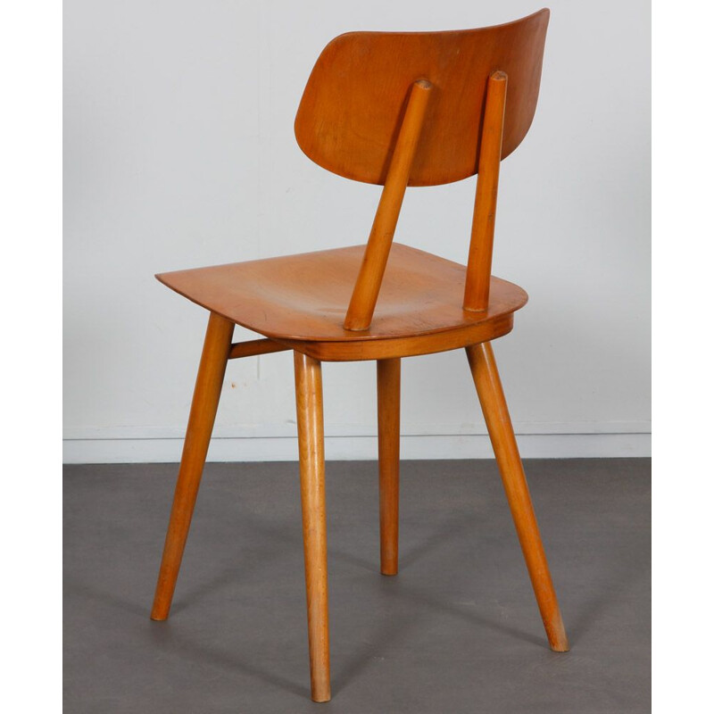 Set of 3 vintage wooden chairs by Ton, 1960