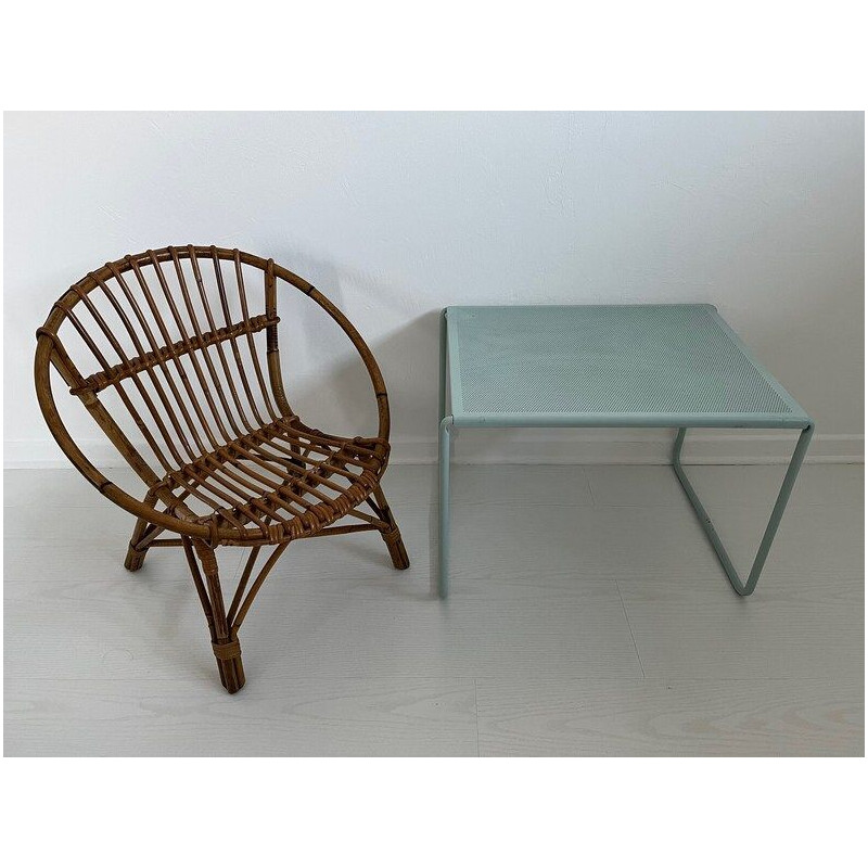 Vintage rattan and bamboo armchair, 1960-1970