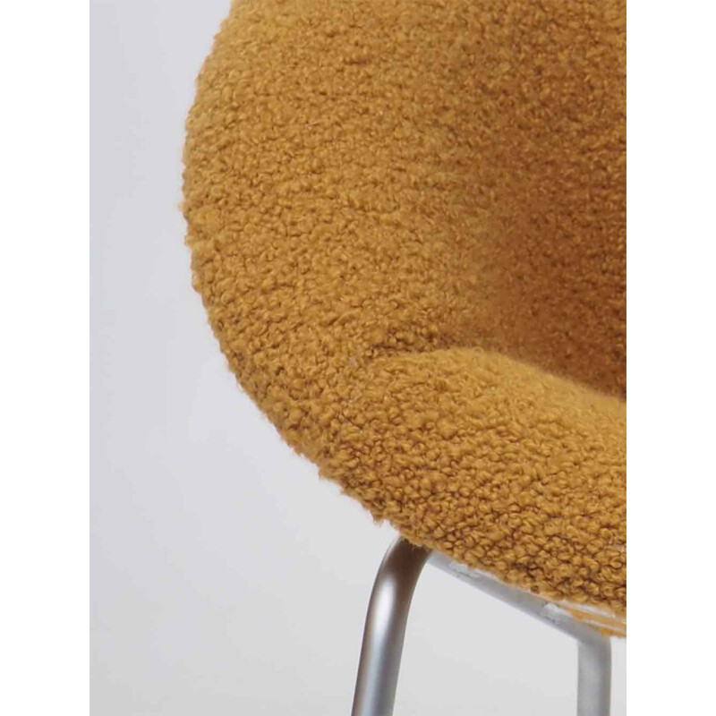 Fauteuil vintage en ocre bouclé pour Walter Knoll, 1956