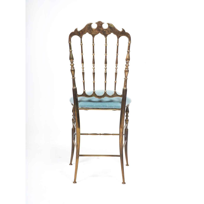 Chaise Chiavari vintage avec velours bleu clair