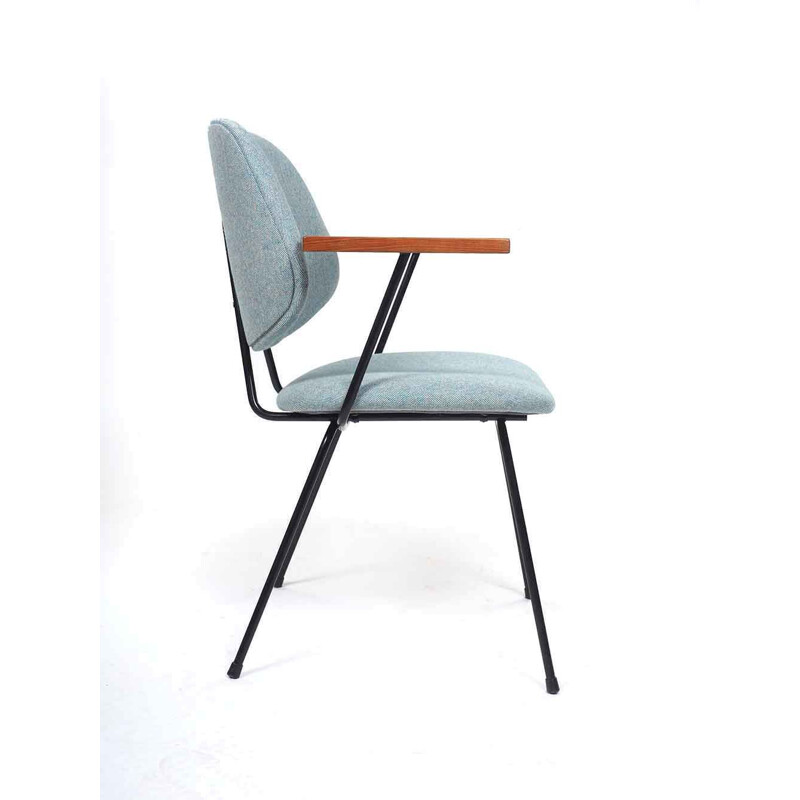 Vintage light blue armchair by Wim Rietveld for Kembo