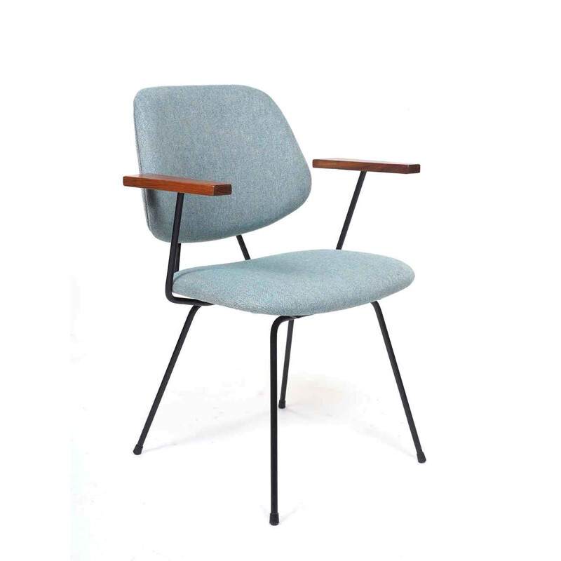 Vintage light blue armchair by Wim Rietveld for Kembo