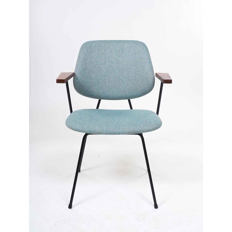 Vintage light blue armchair by Wim Rietveld for Kembo
