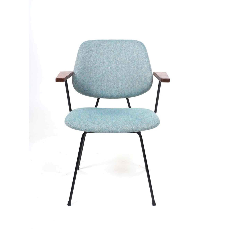 Vintage light blue armchair by Wim Rietveld for Kembo