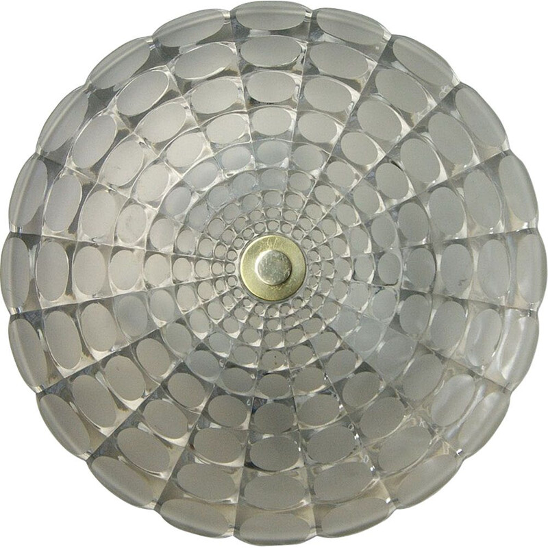 Vintage crystal glass wall lamp, 1960