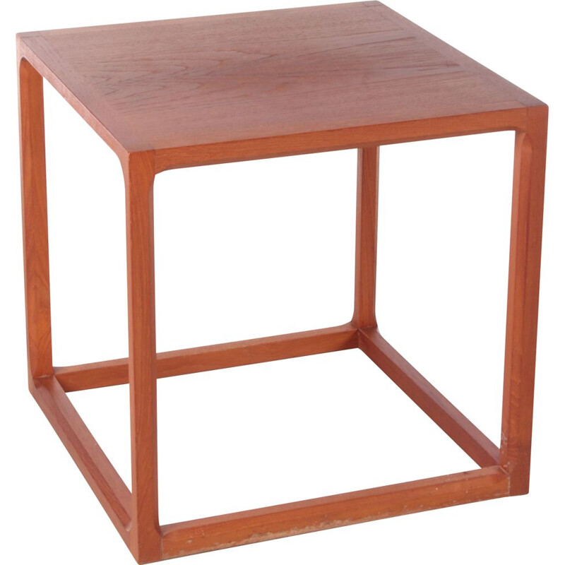 Vintage cube side table by Aksel Kjersgaard, Denmark 1950s