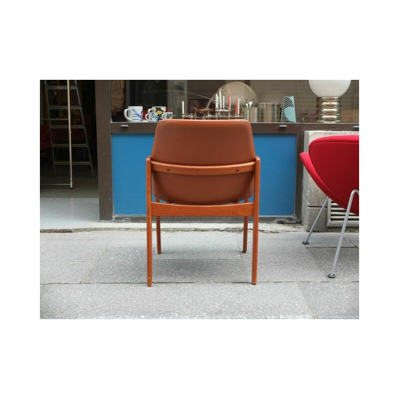 Paire de fauteuils en cuir, Kai KRISTIANSEN - années 60