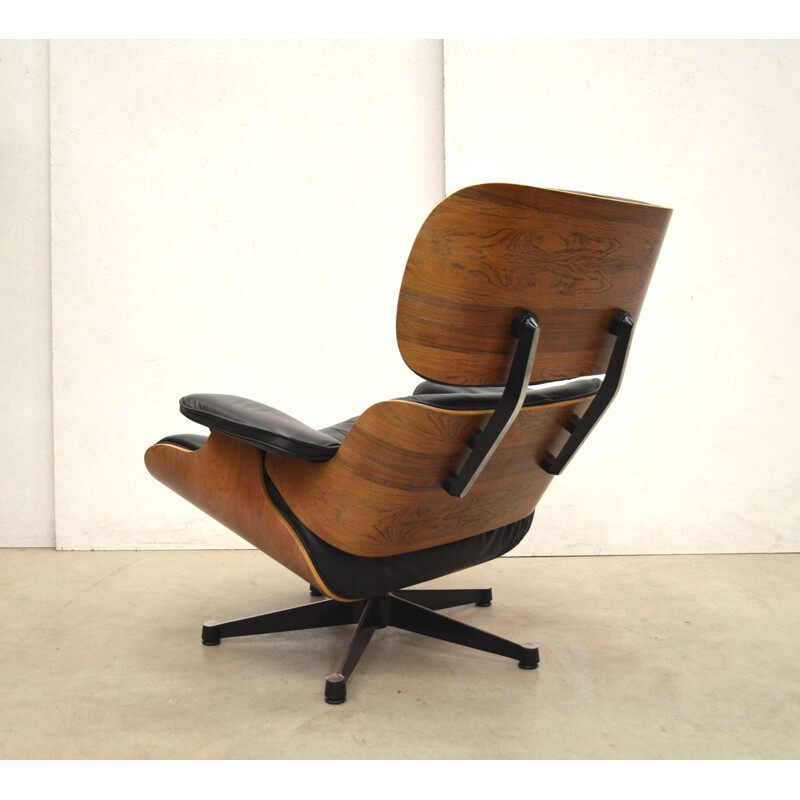 Vintage "Vitra" lounge chair and ottoman by Charles Eames, 1980s