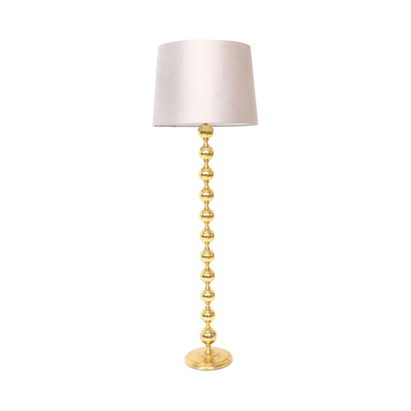 Lampada da terra scandinava in ottone vintage, 1970