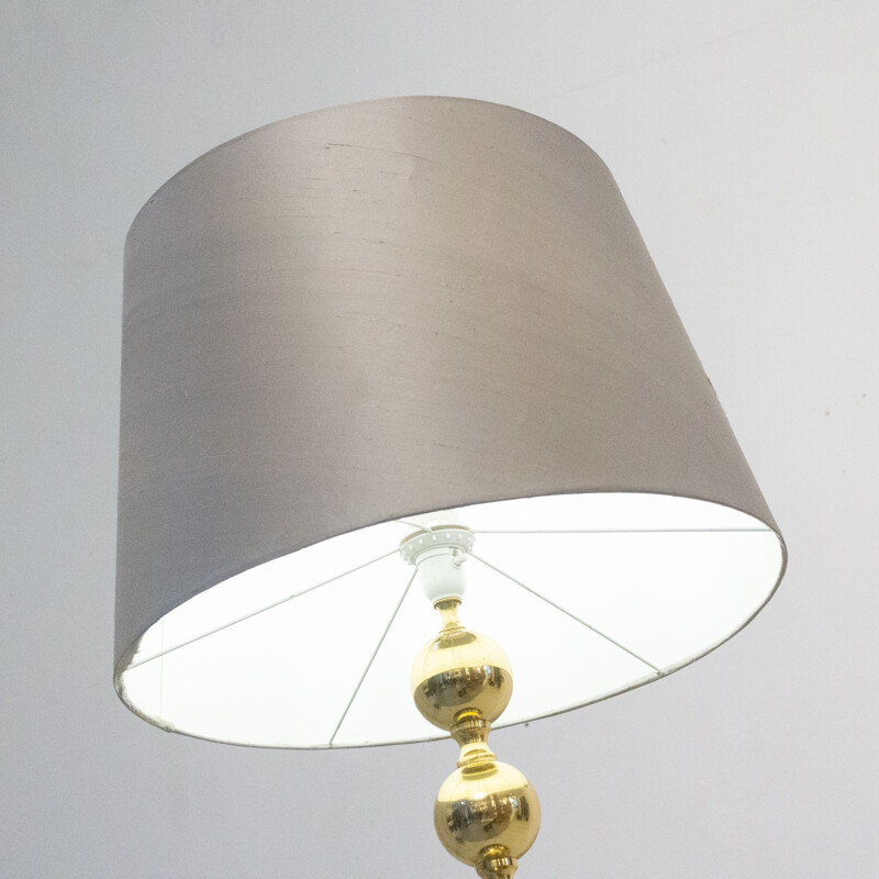 Lampada da terra scandinava in ottone vintage, 1970