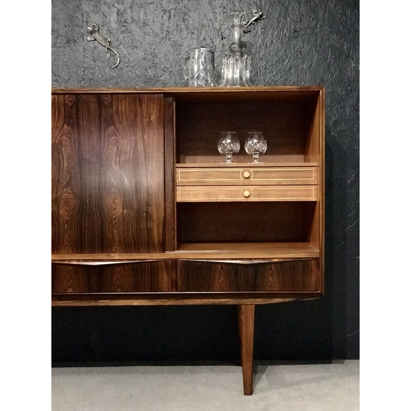 Vintage rosewood highboard by E.W. Bach for Sejling Skabe, Denmark 1960s