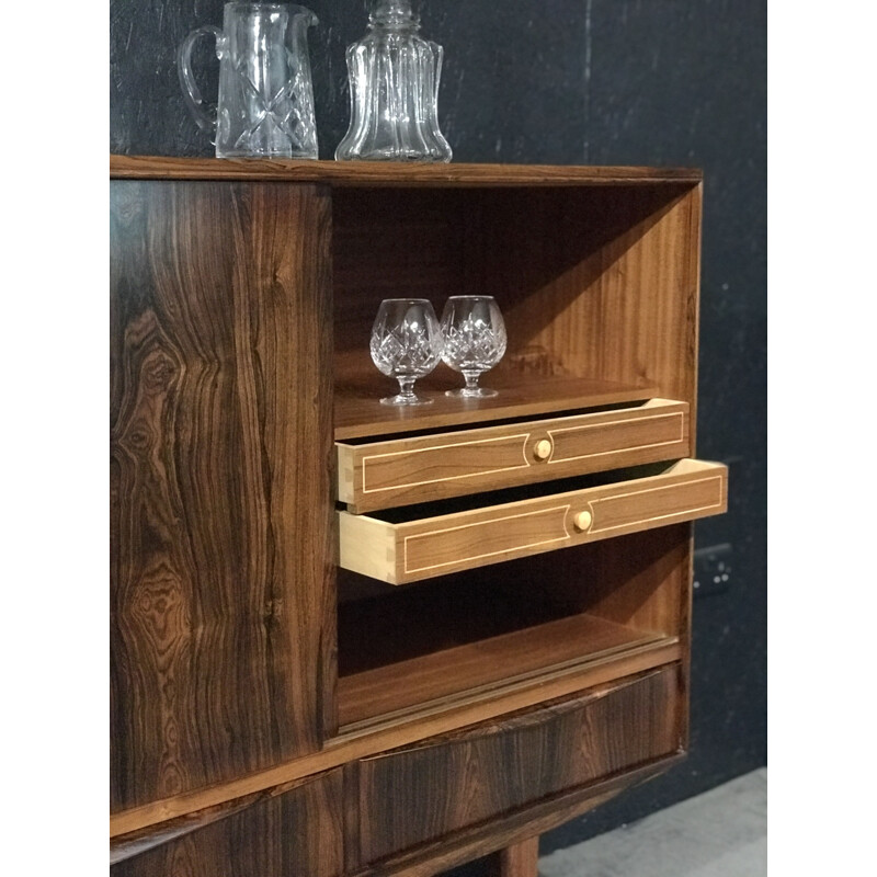 Vintage rosewood highboard by E.W. Bach for Sejling Skabe, Denmark 1960s