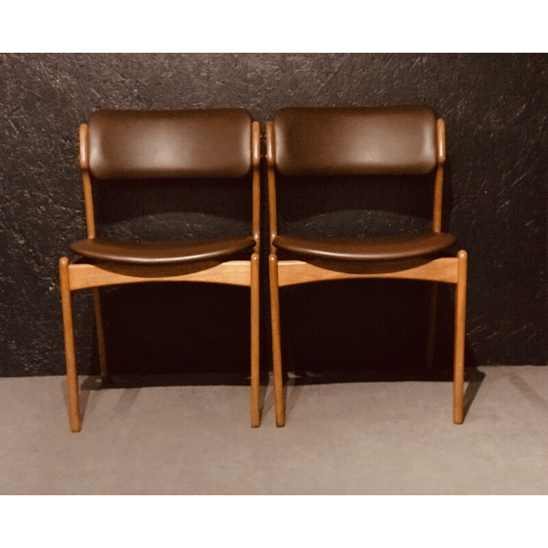 Set of 6 vintage Model 49 chairs by Erik Buch, Denmark 1960s