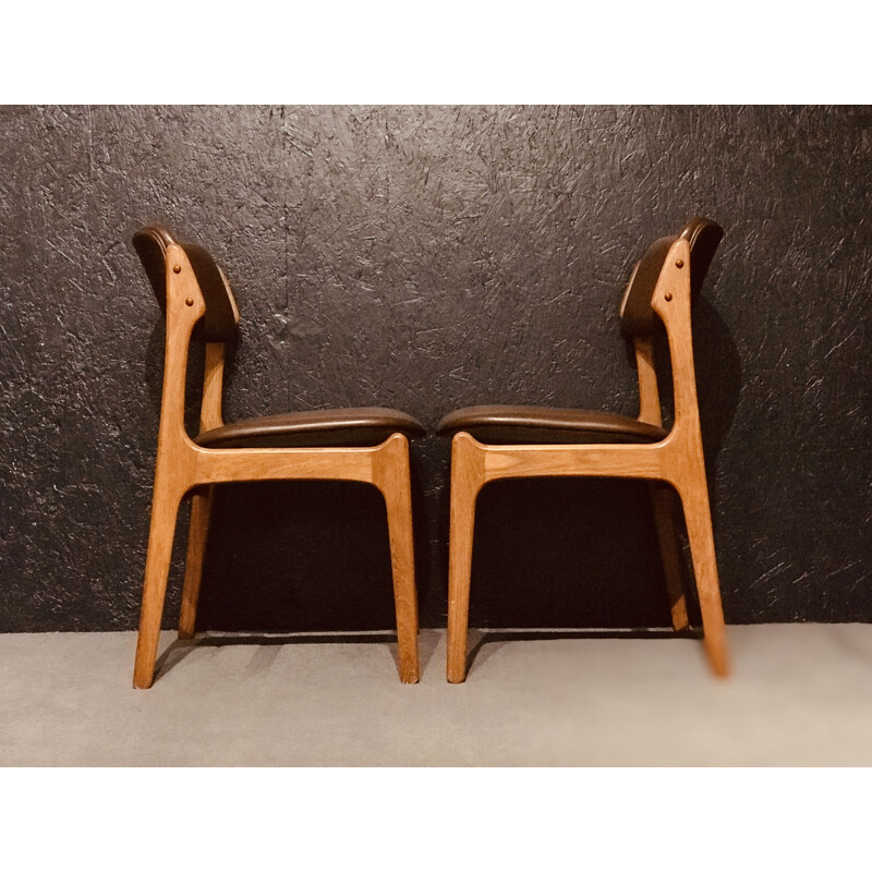 Set of 6 vintage Model 49 chairs by Erik Buch, Denmark 1960s