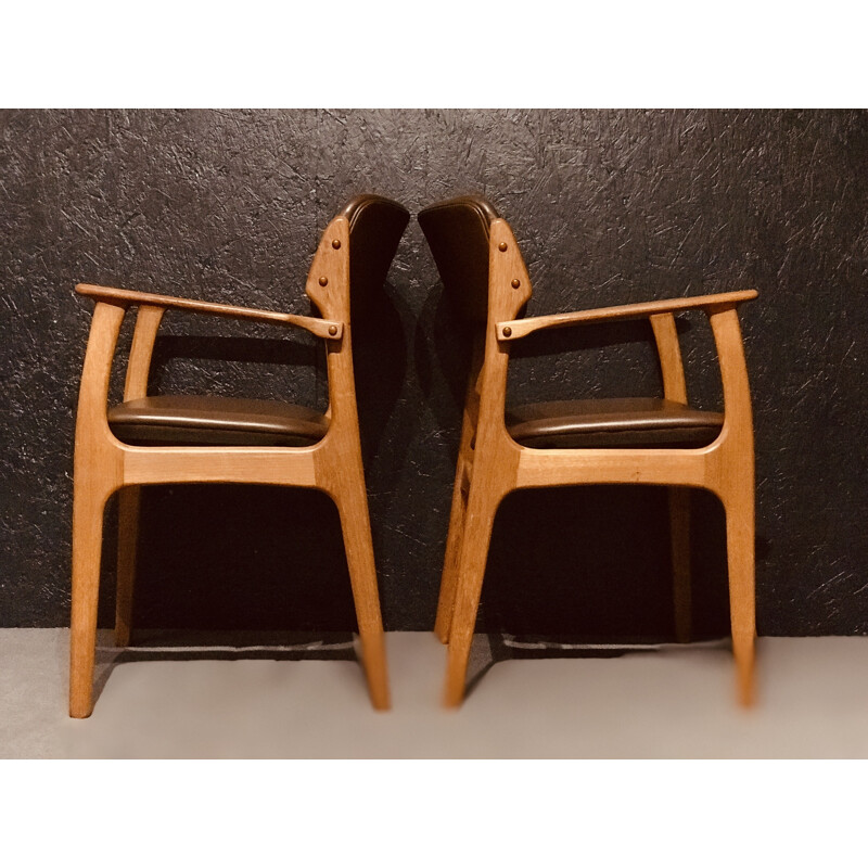 Set of 6 vintage Model 49 chairs by Erik Buch, Denmark 1960s