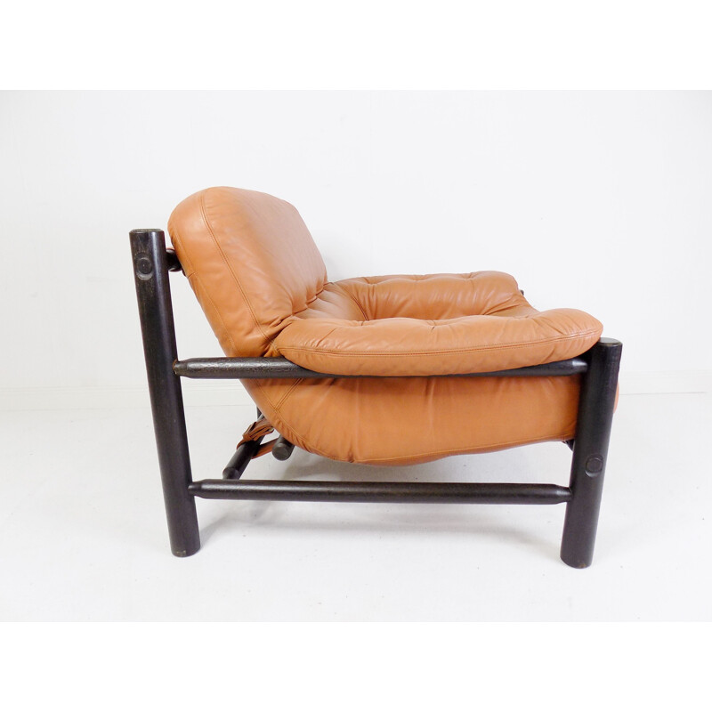 Vintage leather armchair by Arne Norell, Denmark 1960s