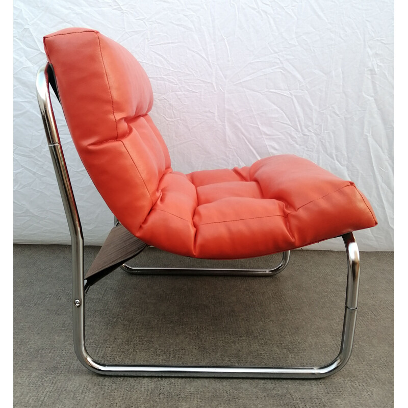 Vintage Pixi orange armchair by Gillis Lundgren for Ikea, 1970s