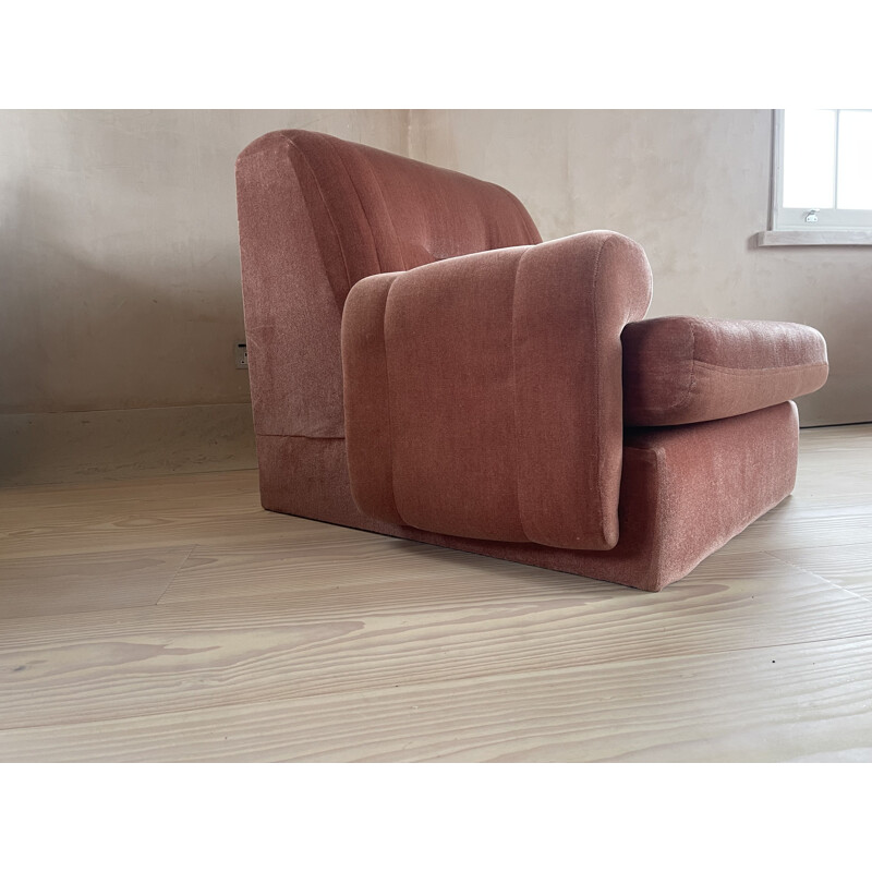 Vintage velvet corner sofa, 1970s