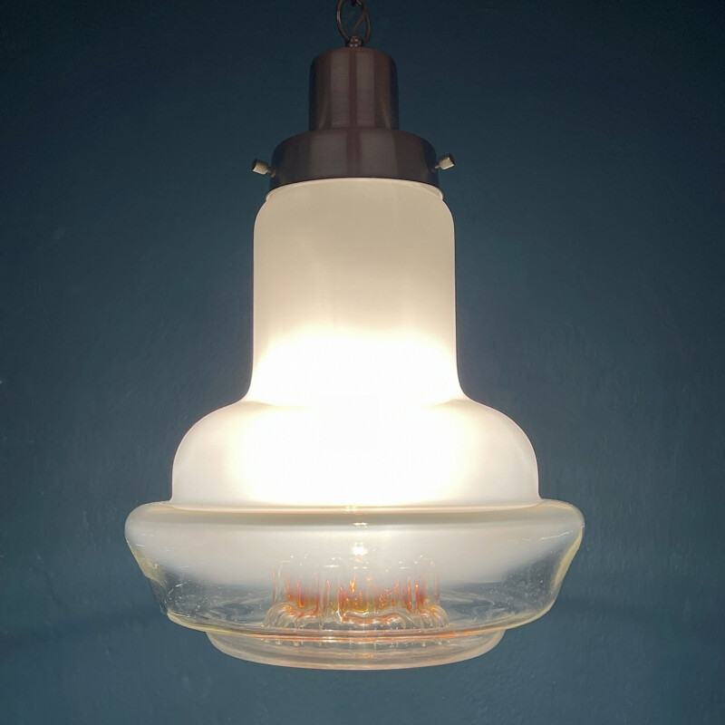 Vintage murano glass pendant lamp by Mazzega, Italy 1960s