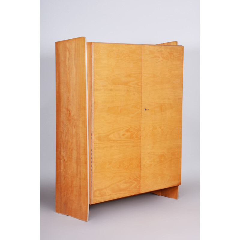 Mid-century ash wardrobe, Czechia 1950s