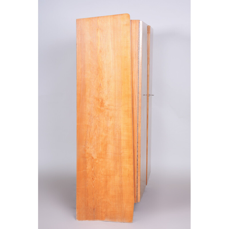 Mid-century ash wardrobe, Czechia 1950s