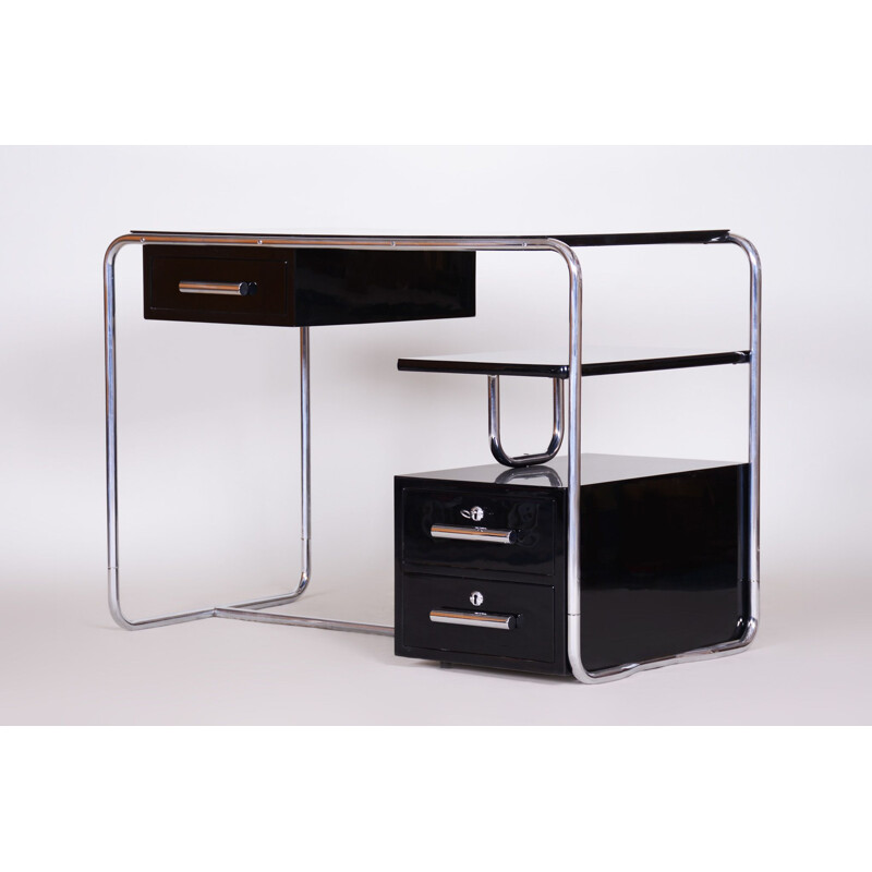 Mid-century black Bauhaus desk, Germany 1930s