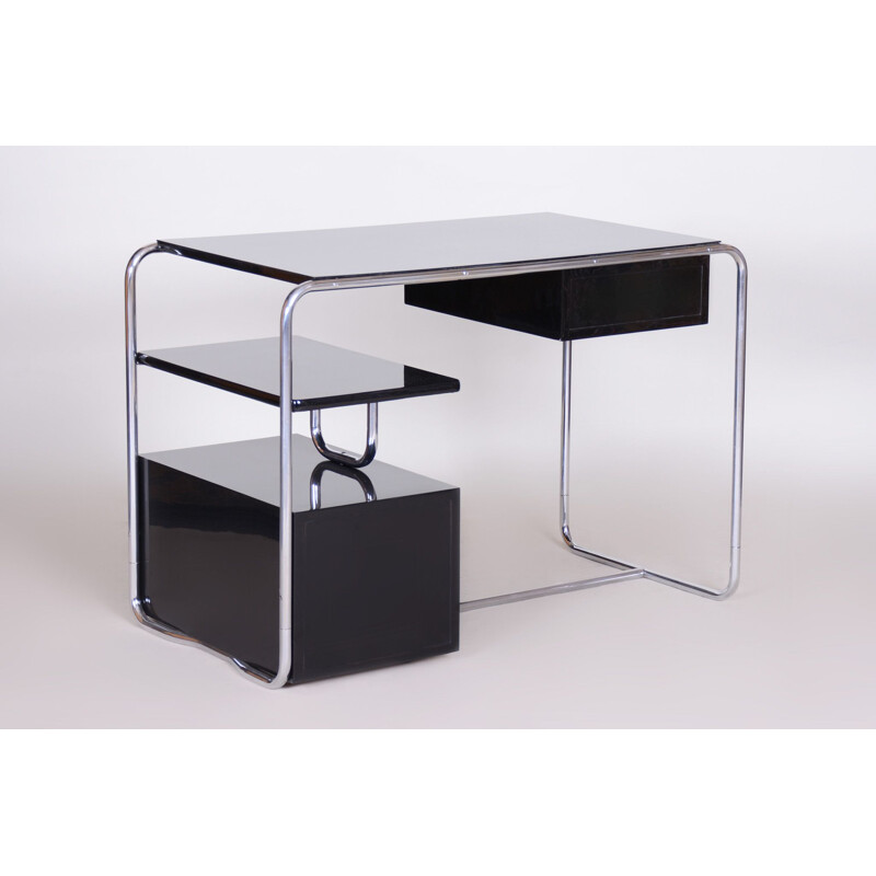 Bureau vintage Bauhaus noir, Allemagne 1930