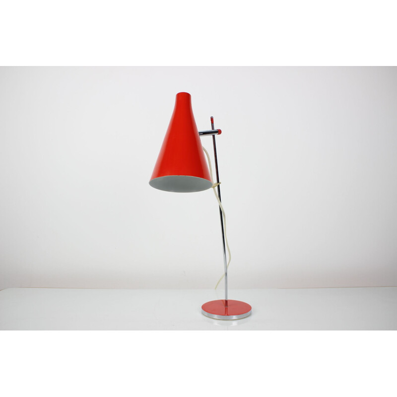 Vintage table lamp in lacquered and chromed metal by Josef Hurka, Czechoslovakia 1960