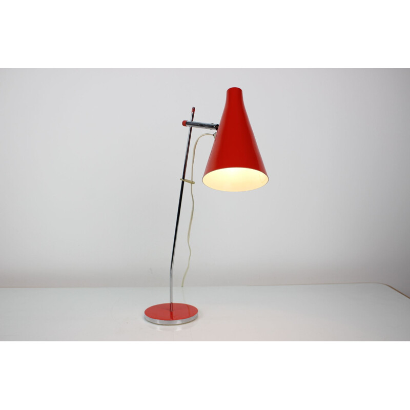 Vintage table lamp in lacquered and chromed metal by Josef Hurka, Czechoslovakia 1960