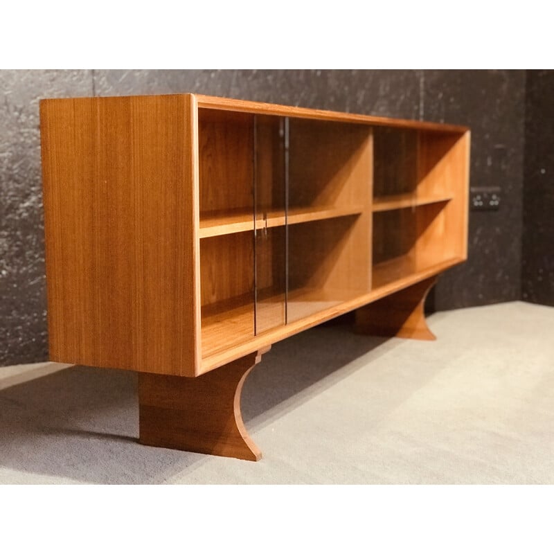 Mid-century teak display cabinet for the low sideboards