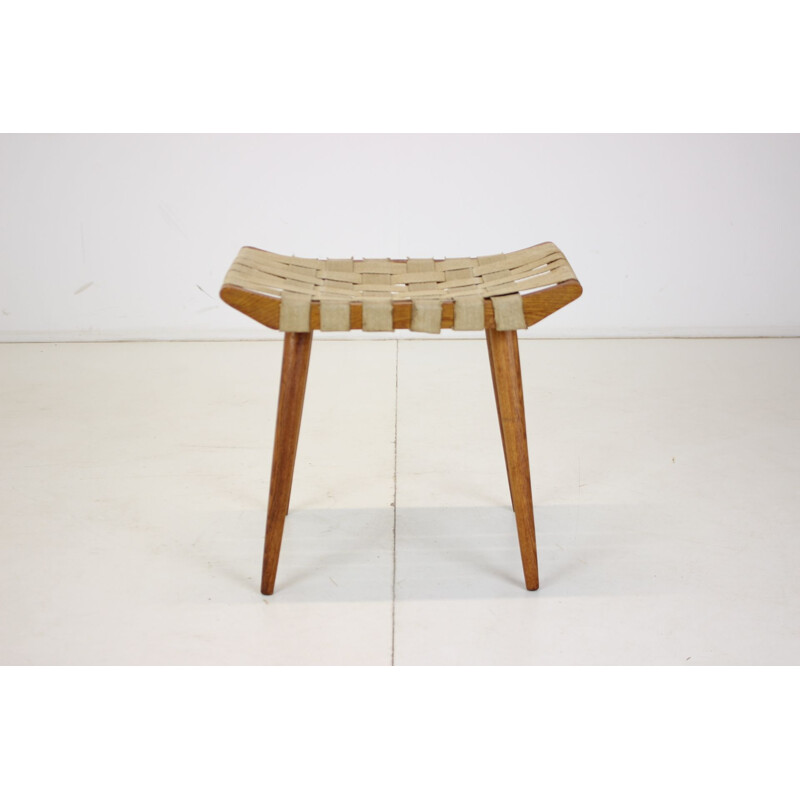Mid-century wooden stool ULUV, Czechoslovakia 1960