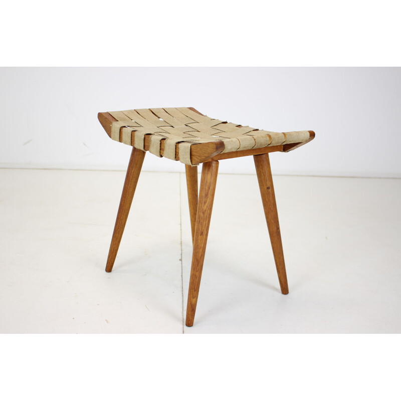 Mid-century wooden stool ULUV, Czechoslovakia 1960