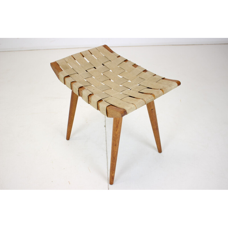 Mid-century wooden stool ULUV, Czechoslovakia 1960